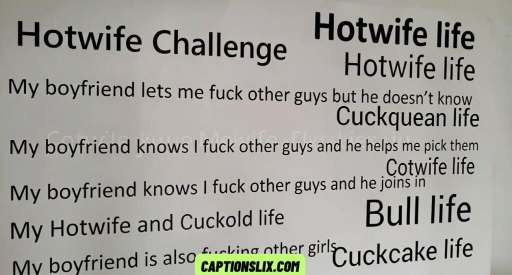 Hotwife Challenge Captions